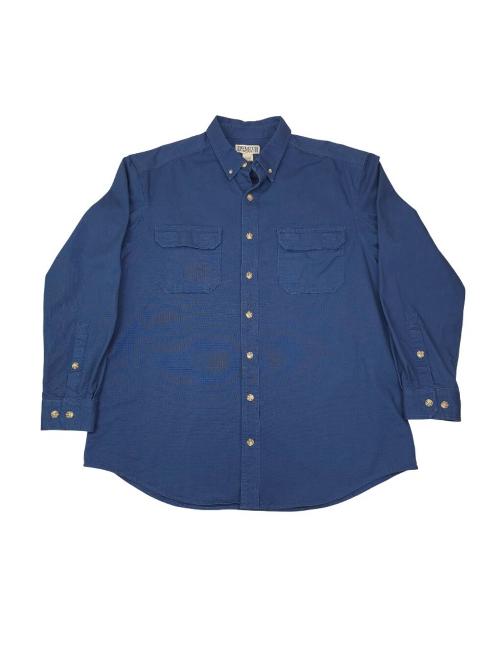 Duluth Trading Co Mens Heavyweight Long Sleeve Button Front Shirt XL Tall Blue